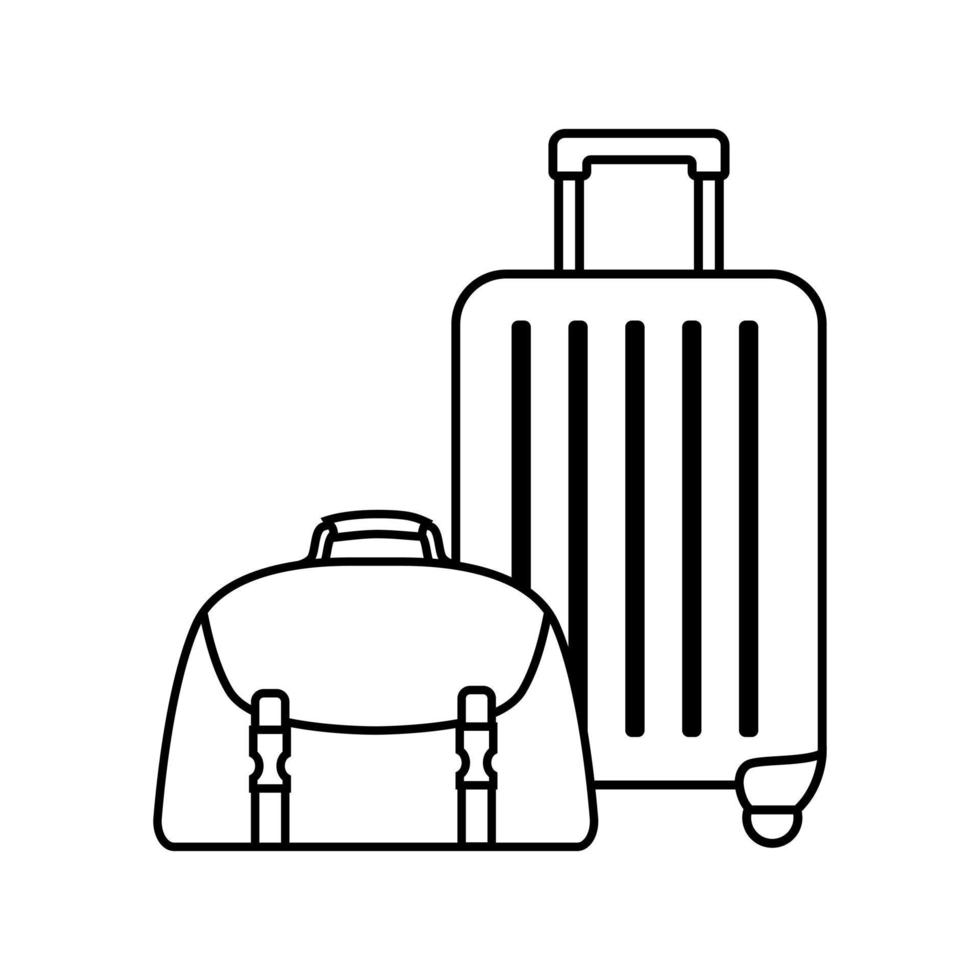 Reise Symbol Vektor. Gepäck Illustration unterzeichnen. Tasche Symbol. Koffer Logo. Rucksack markieren. vektor