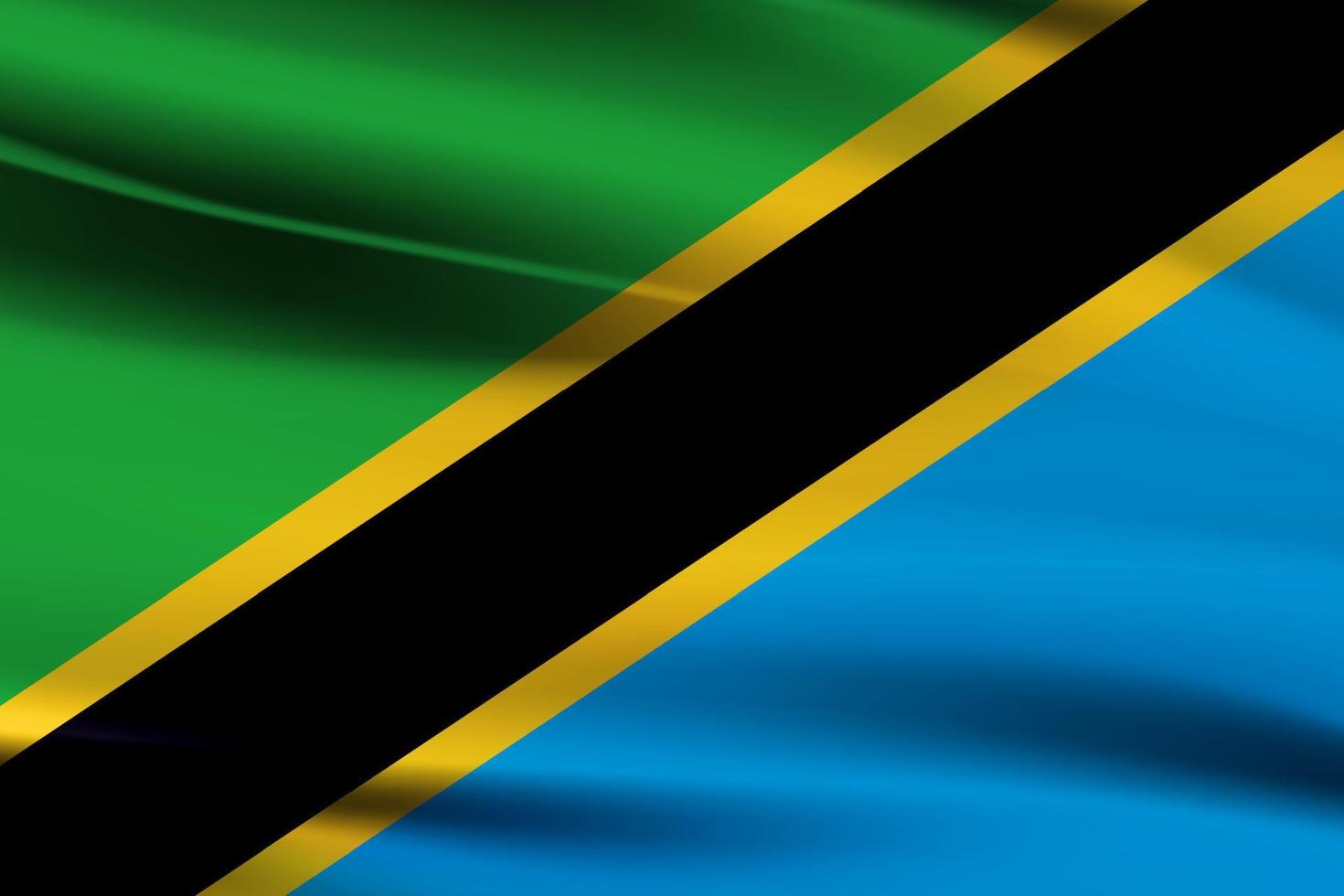 stänga upp vinka flagga av tanzania, original- och enkel tanzania flagga isolerat vektor