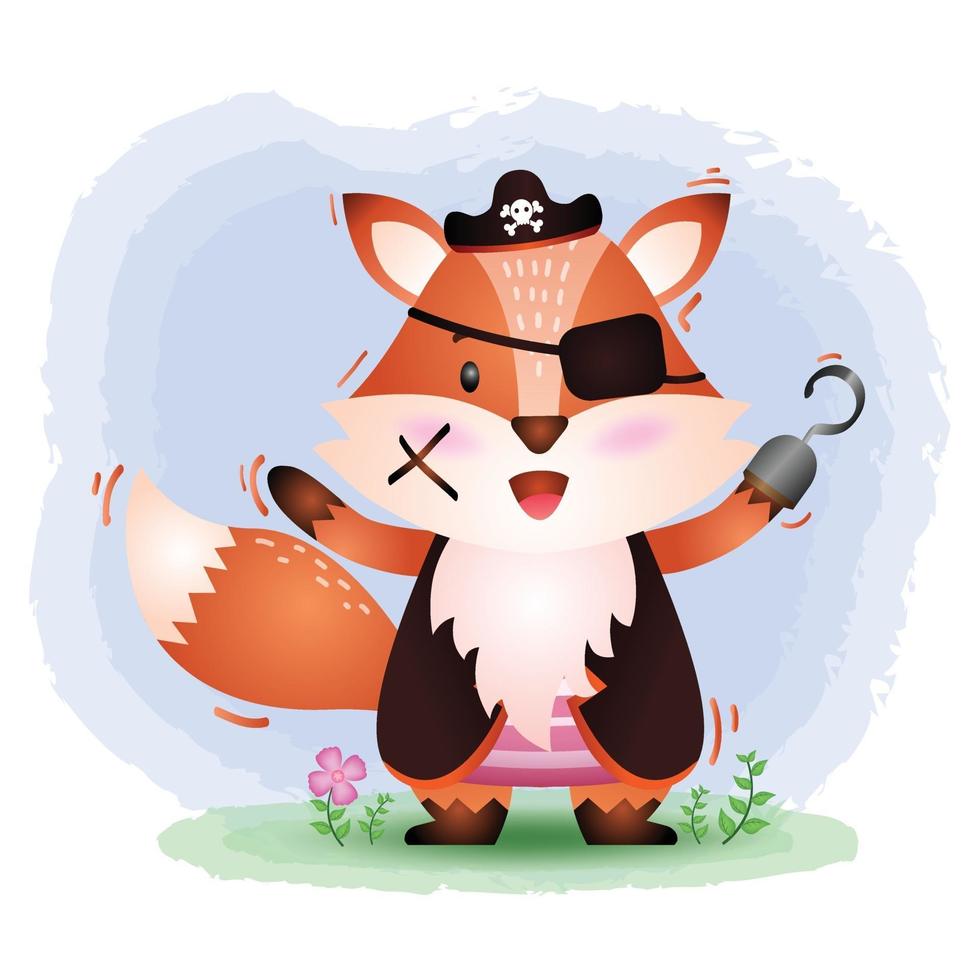 niedliche Piratenfuchs-Vektorillustration vektor