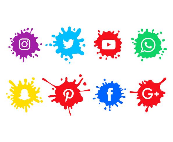 Social-Media-Icons gesetzt vektor