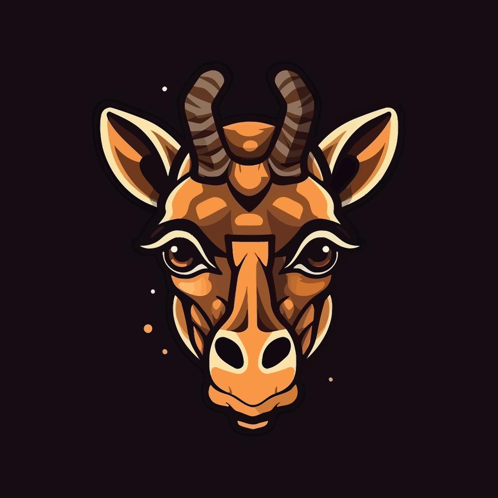 en logotyp av en giraffs huvud, designad i esports illustration stil vektor