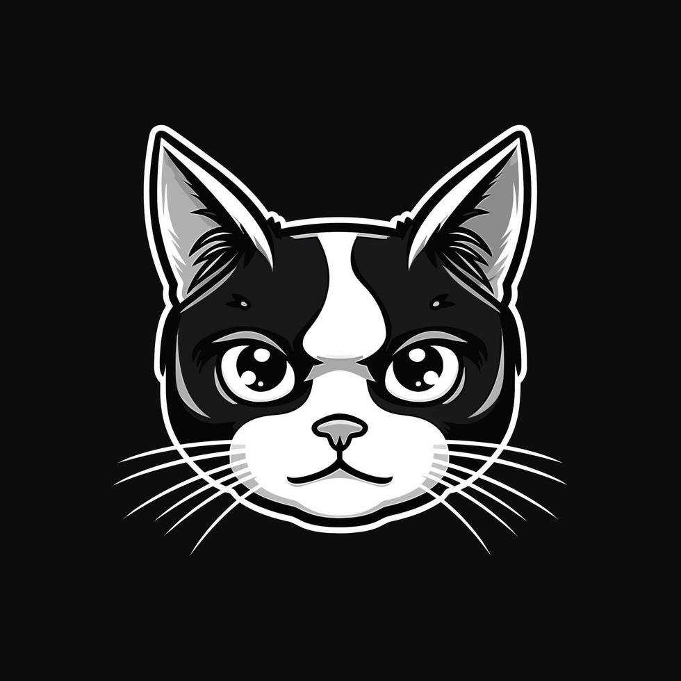 ein Logo von ein Katze Kopf, entworfen im Esport Illustration Stil vektor