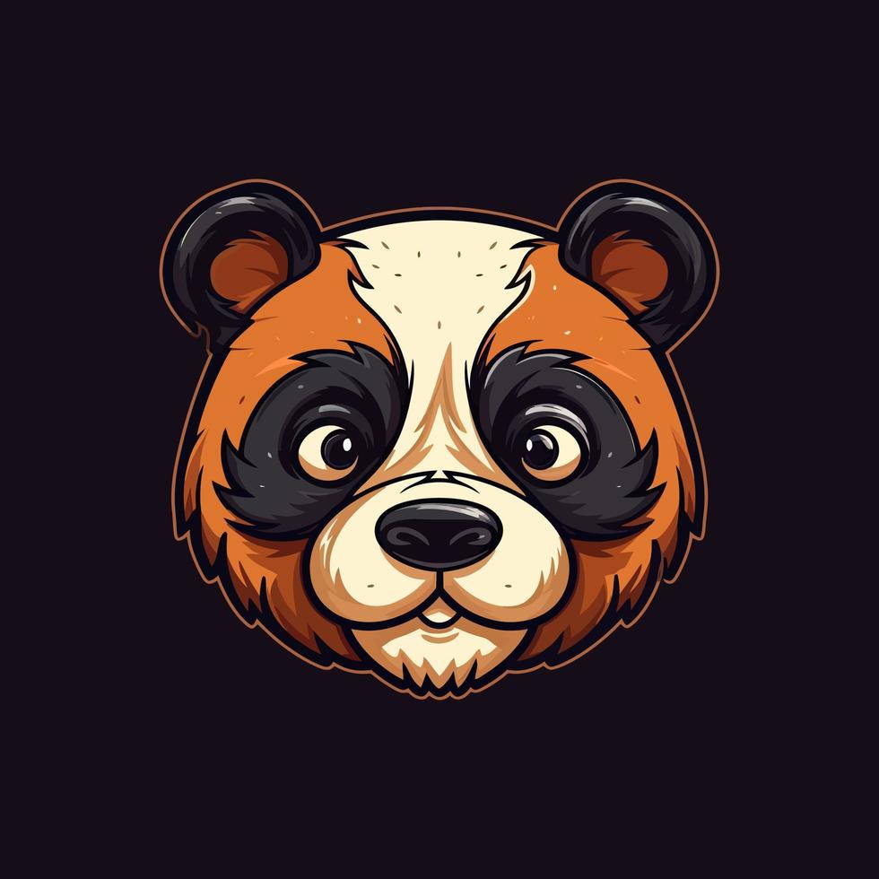 en logotyp av en panda's huvud, designad i esports illustration stil vektor