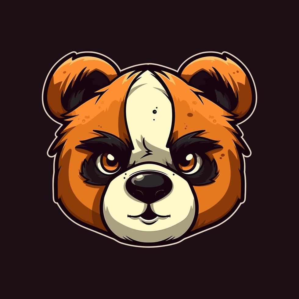 en logotyp av en panda's huvud, designad i esports illustration stil vektor