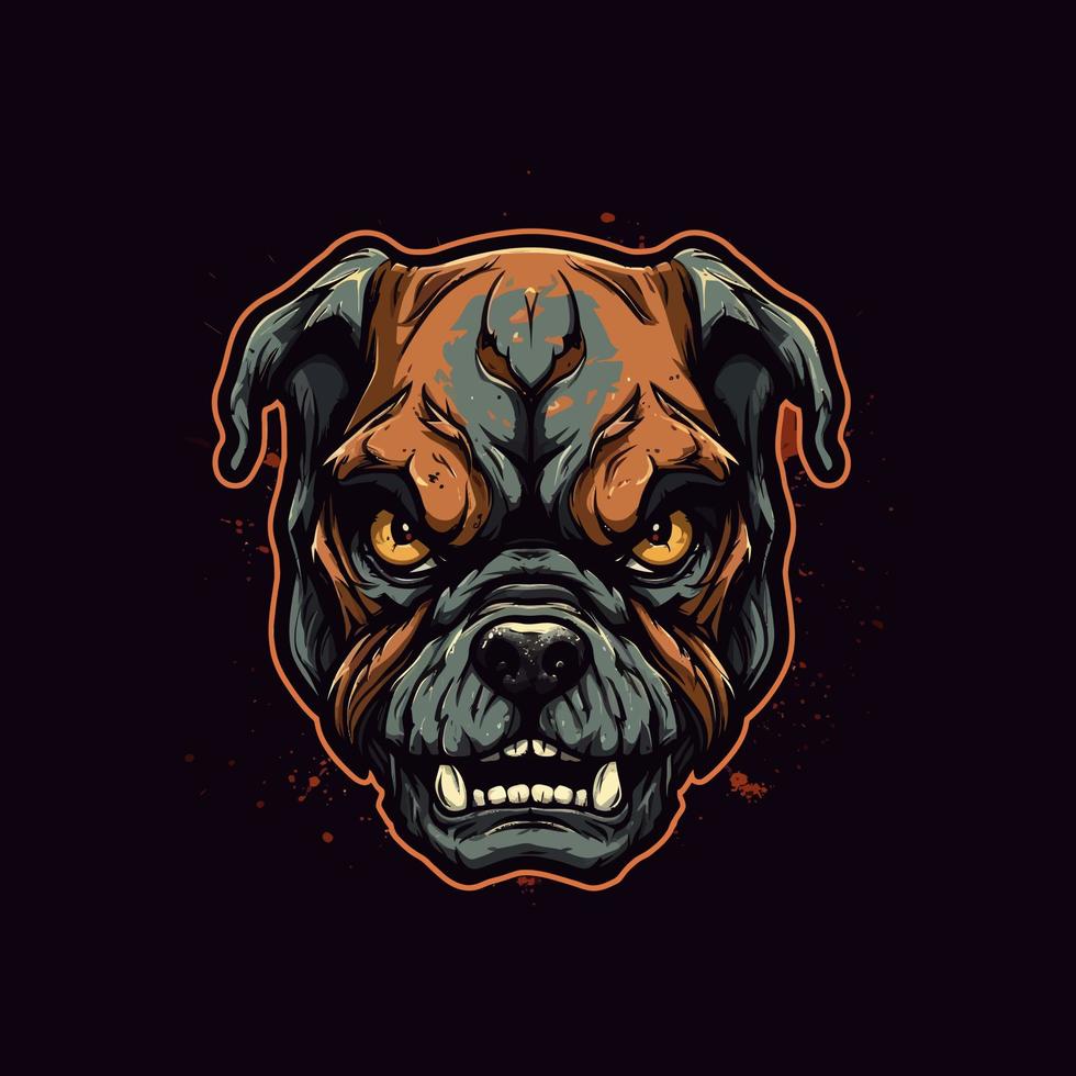 ein Logo von ein Zombie Hund Kopf, entworfen im Esport Illustration Stil vektor