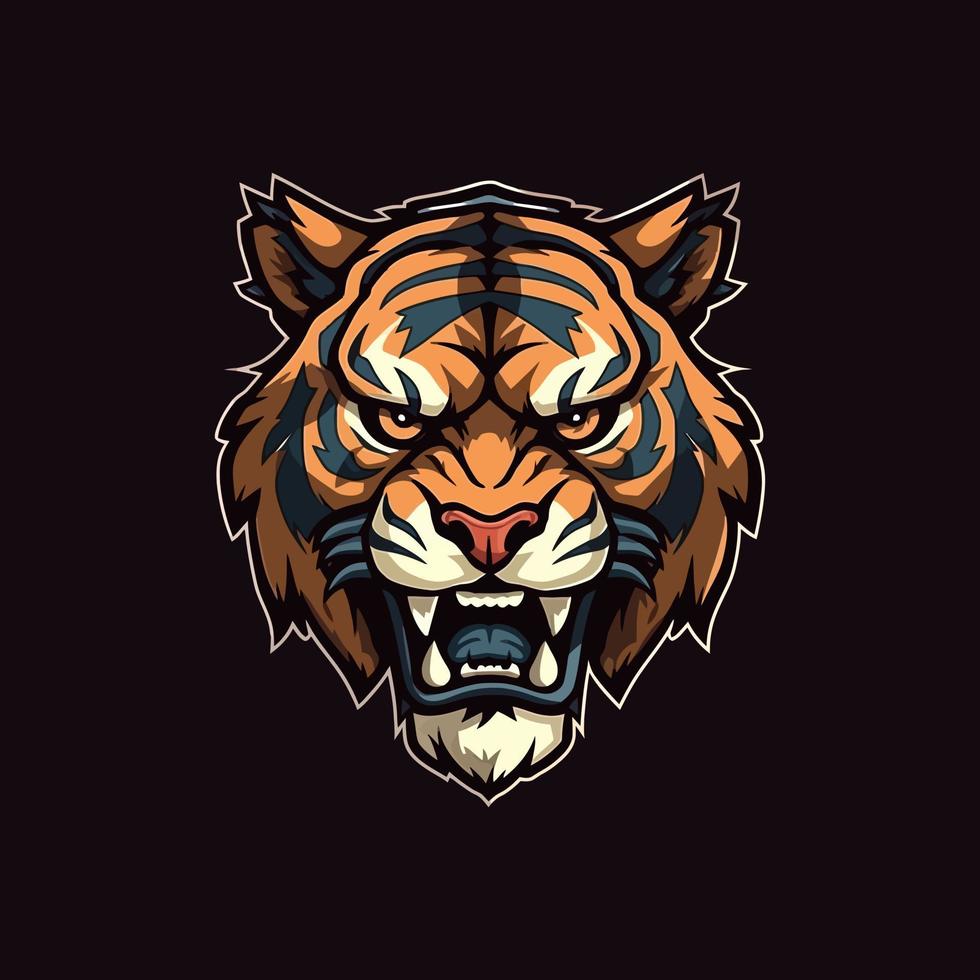 ein Logo von ein wütend Tiger Kopf, entworfen im Esport Illustration Stil vektor