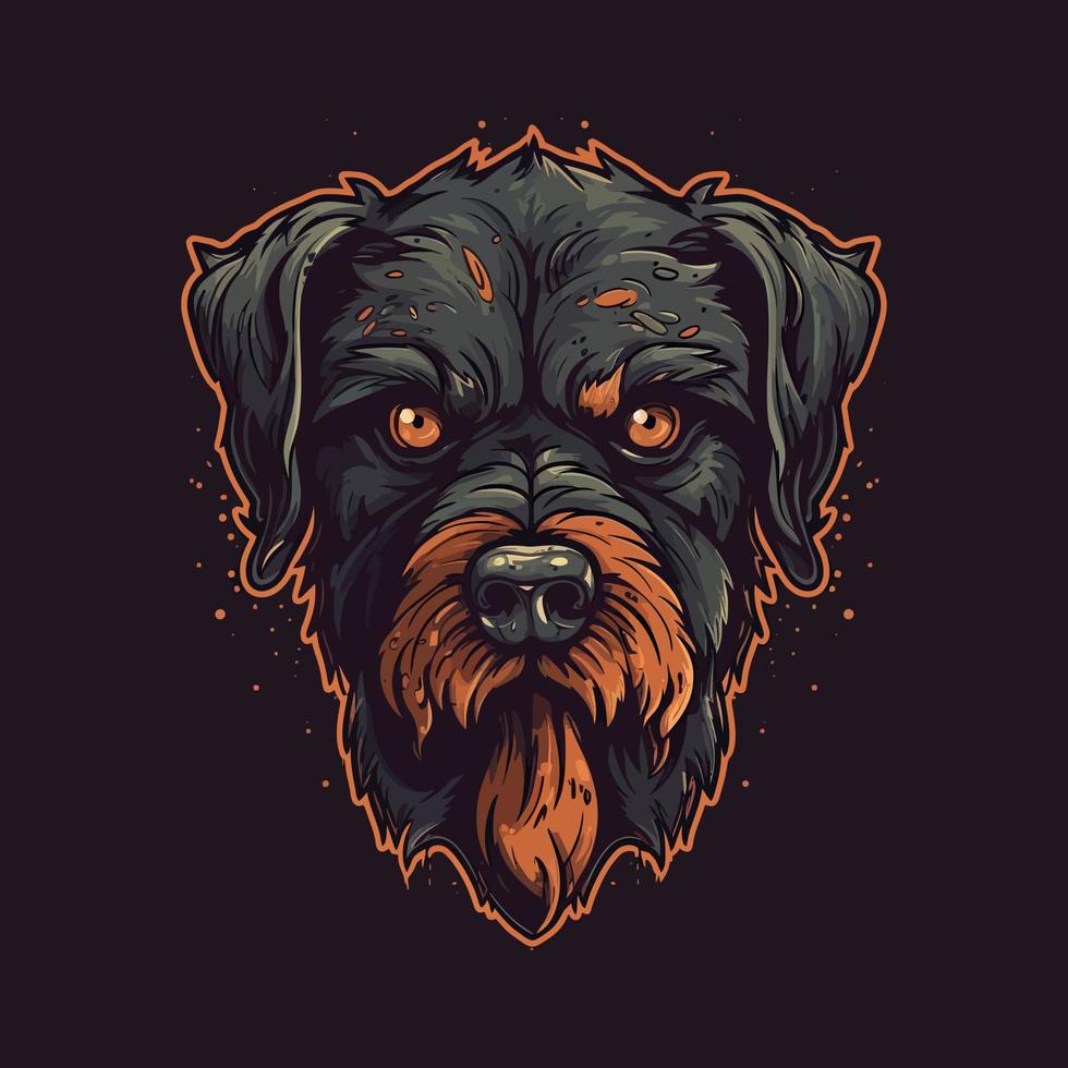 en logotyp av en zombie hund huvud, designad i esports illustration stil vektor