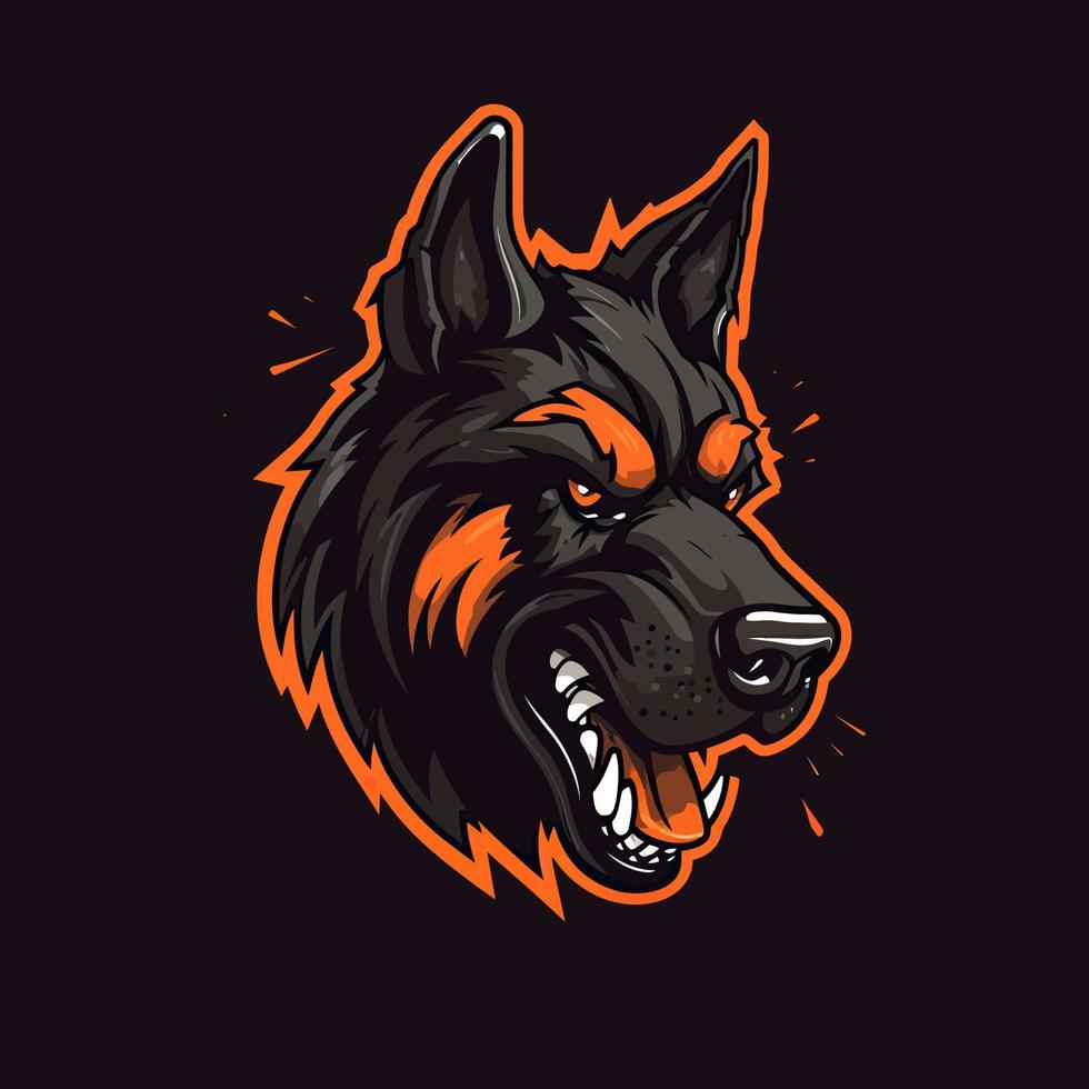 ein Logo von ein Zombie Hund Kopf, entworfen im Esport Illustration Stil vektor