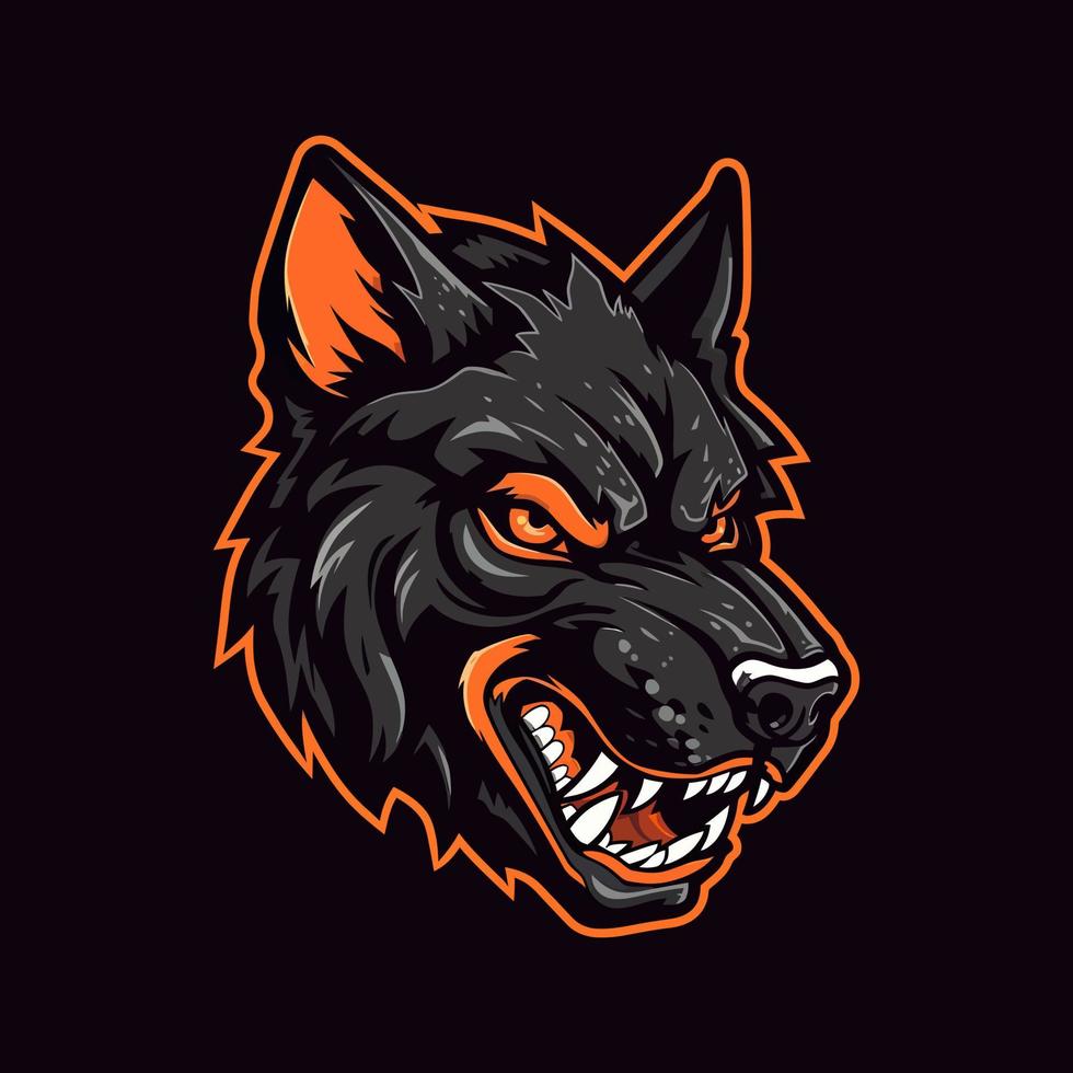 en logotyp av en zombie hund huvud, designad i esports illustration stil vektor