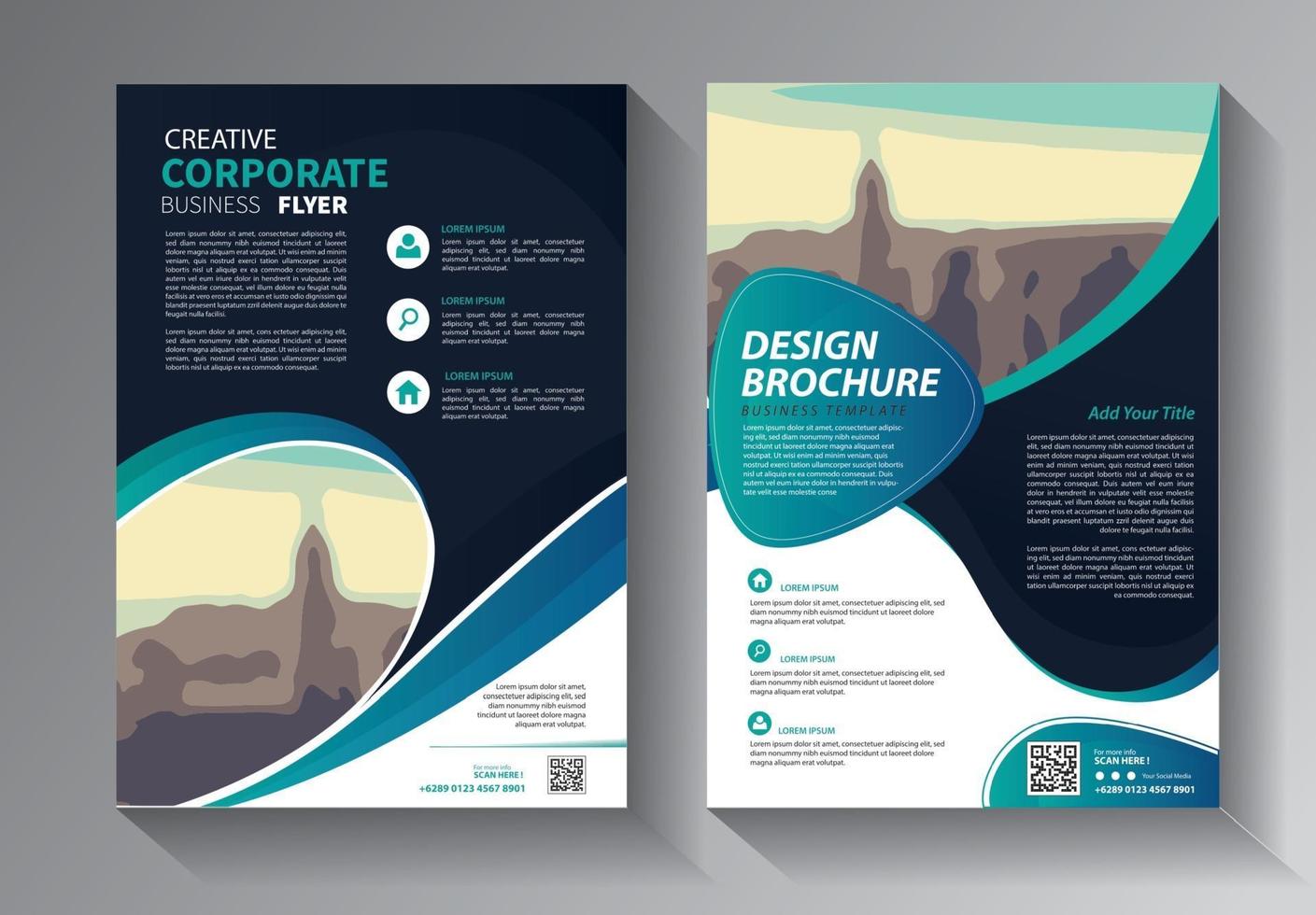 Business abstrakte Vektor Vorlage. Broschürendesign, Cover modernes Layout, Jahresbericht, Poster, Flyer in a4 mit bunten Dreiecken, geometrische Formen für Technik, Wissenschaft, Markt mit hellem Hintergrund