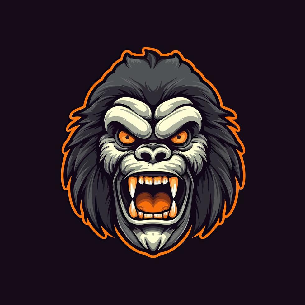 ein Logo von ein wütend Affe Kopf, entworfen im Esport Illustration Stil vektor