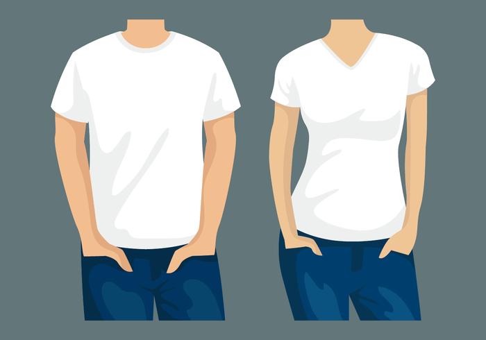 T-Shirt Modell Mann und Frau vektor
