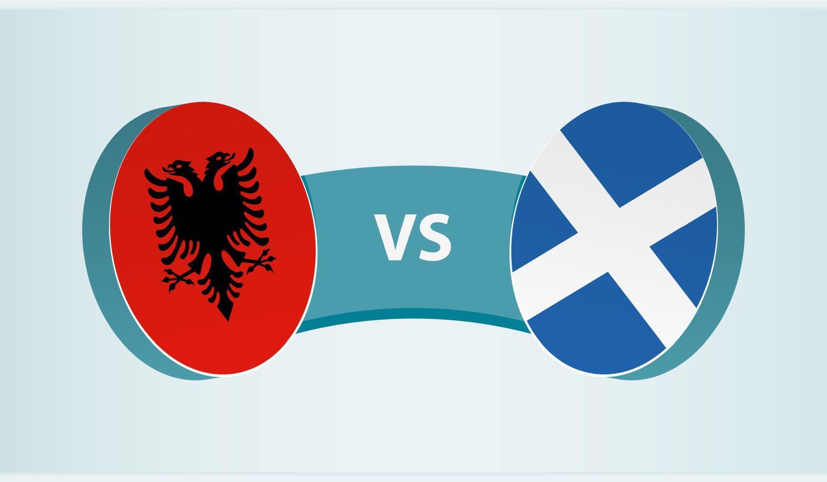 Albanien gegen Schottland, Mannschaft Sport Wettbewerb Konzept. vektor