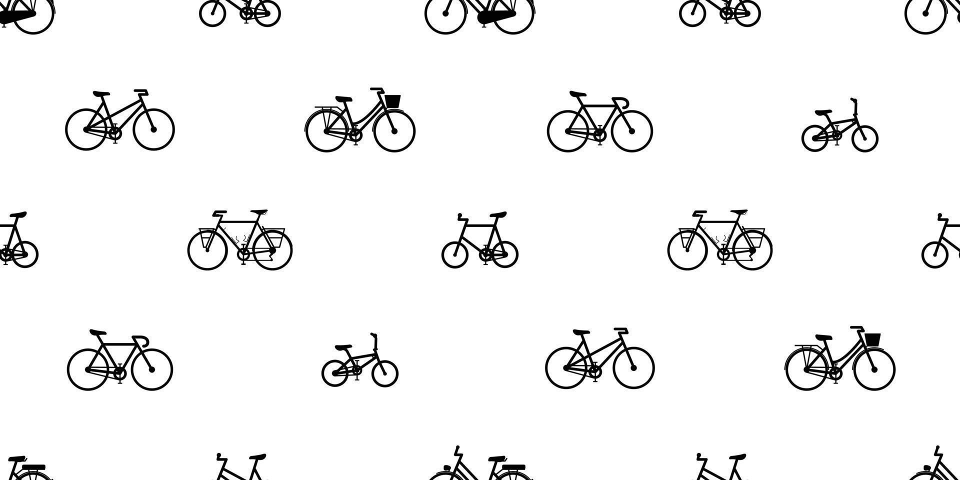 Fahrrad nahtlos Muster Vektor Radfahren isoliert Jahrgang Hintergrund Hintergrund Illustration Grafik Weiß