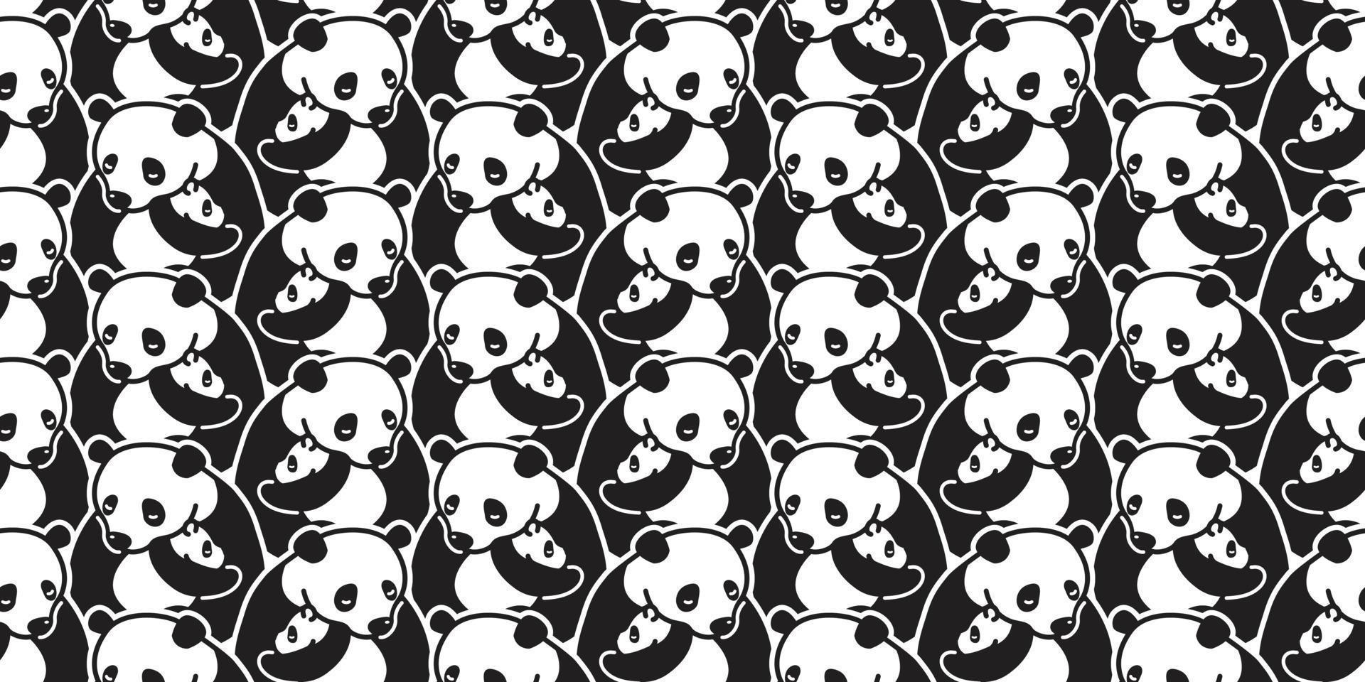 Bär nahtlos Muster Vektor Polar- Bär Panda isoliert Symbol Teddy Gekritzel Hintergrund Hintergrund