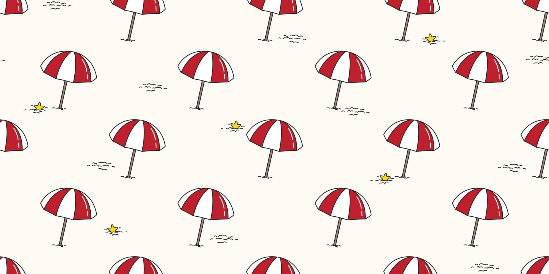 Strand nahtlos Muster Vektor Regenschirm isoliert Sommer- Meer Ozean Hintergrund Hintergrund Illustration Gekritzel Karikatur