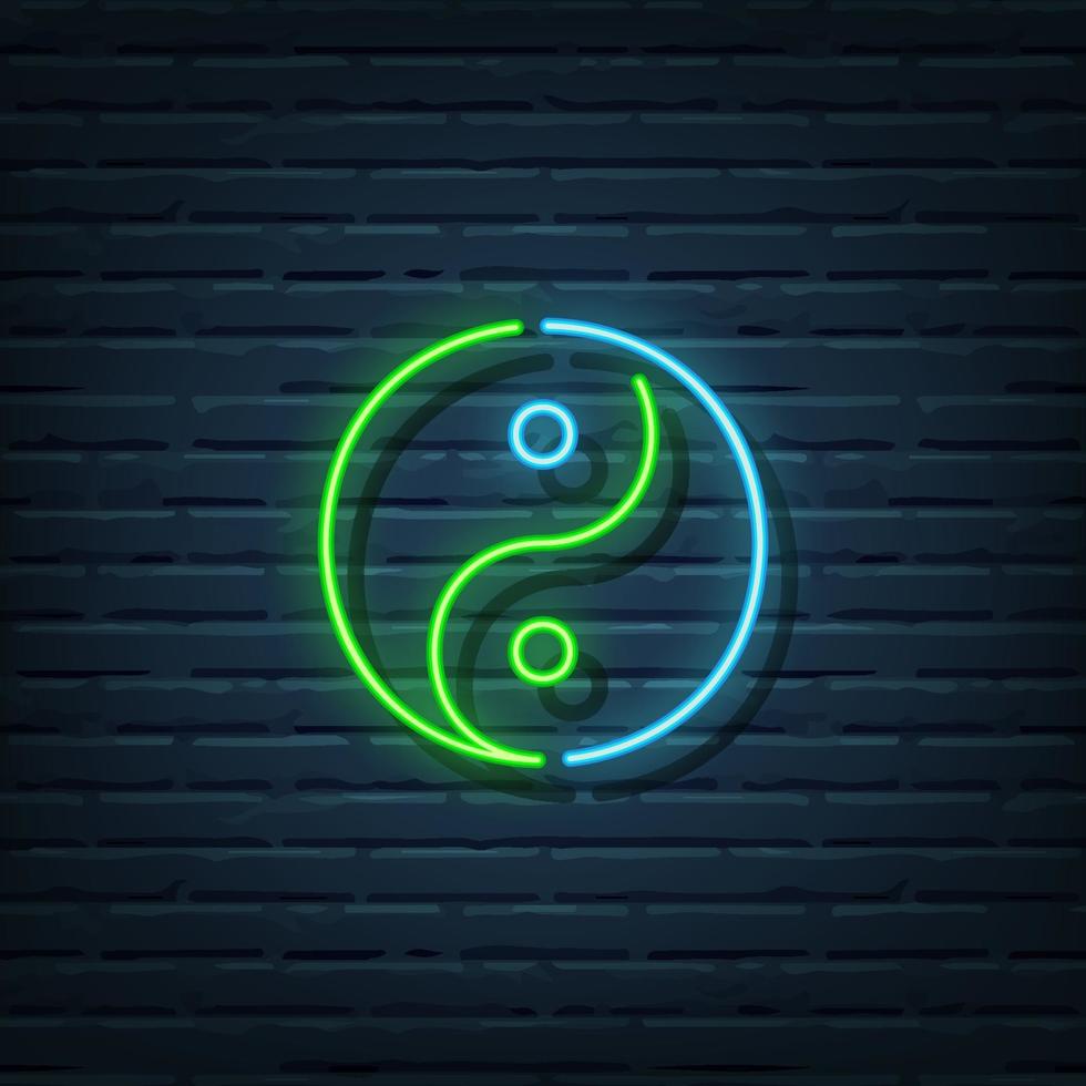 yin yang neonskylt vektor