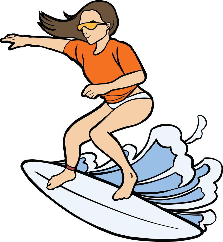 Surfbrett Wasser extrem Sport Aktivität vektor