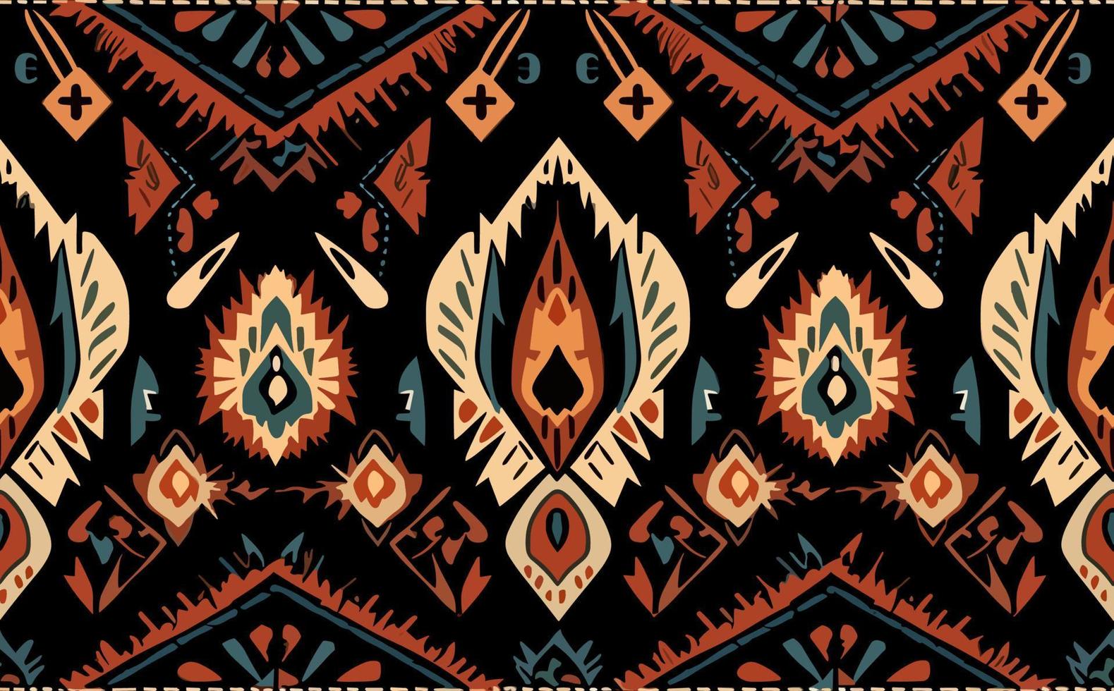 ethnisch abstrakt Ikat Muster. nahtlos Muster im Stammes-, Volk Stickerei, Mexikaner Stil. aztekisch geometrisch Kunst Ornament Druckdesign zum Teppich, Hintergrund, Kleidung, Verpackung, Stoff, Abdeckung, Textil- vektor