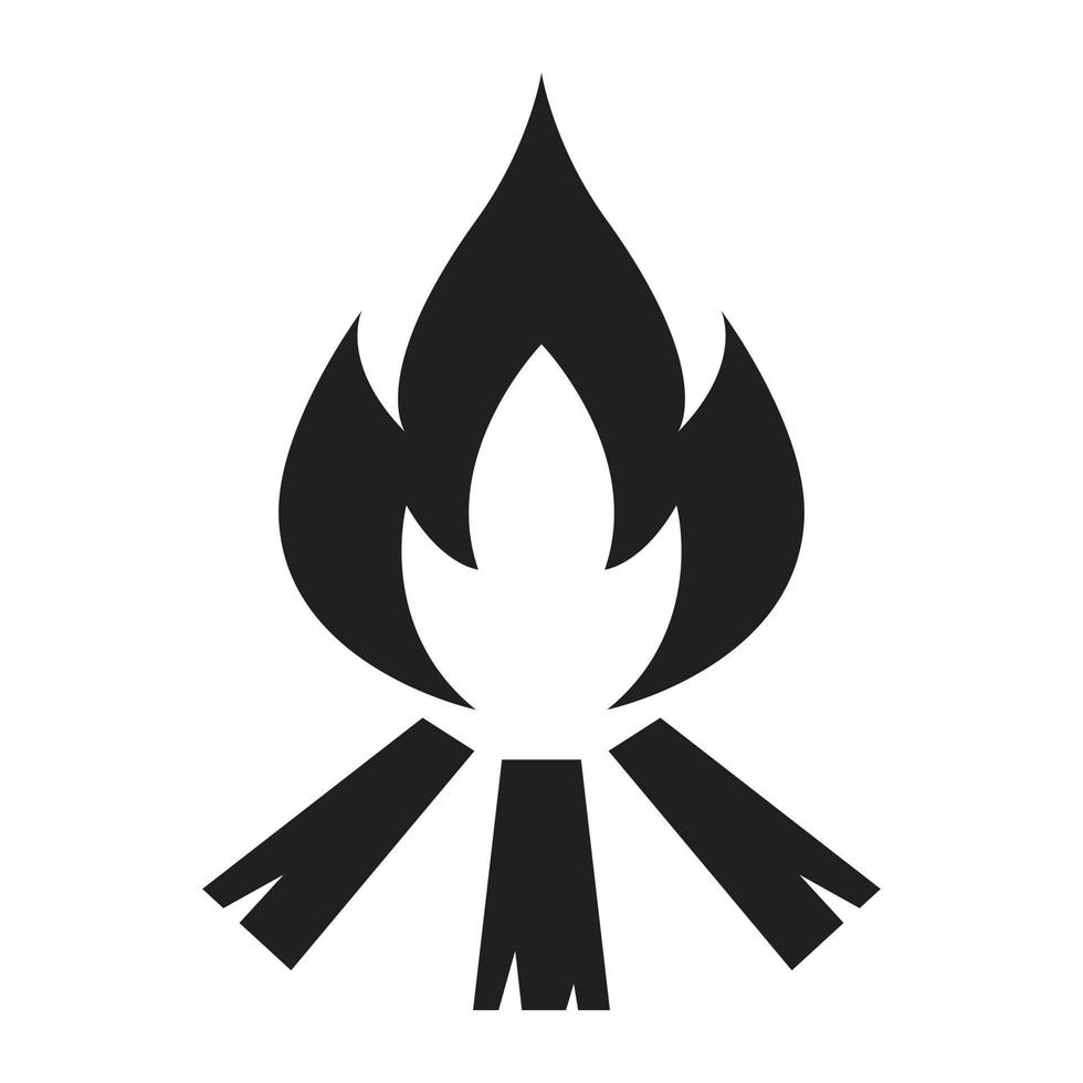 Vektor schwarz und Weiß Karikatur Illustration von Verbrennung Feuer mit Holz.