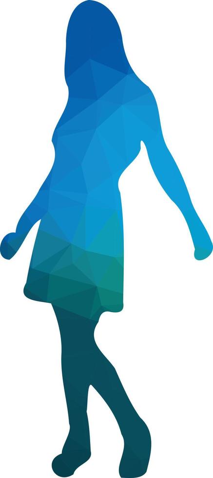 silhuett av en kvinna, blå Färg vektor
