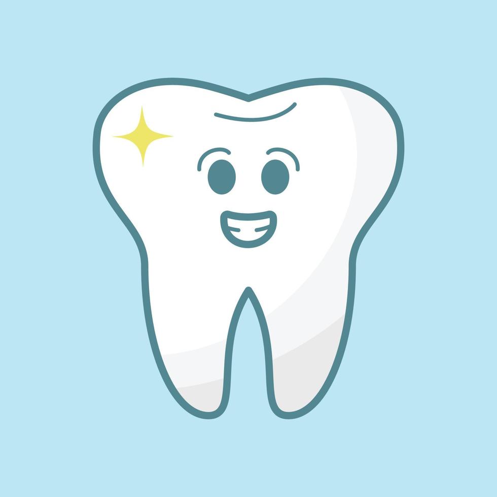 lächelnd gesund perlmutt Weiß Zahn Vektor