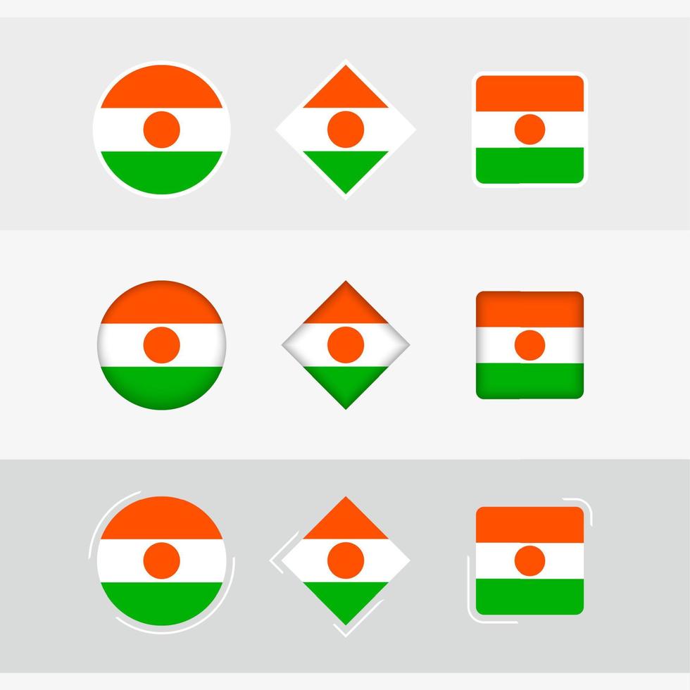 Niger Flagge Symbole Satz, Vektor Flagge von Niger.