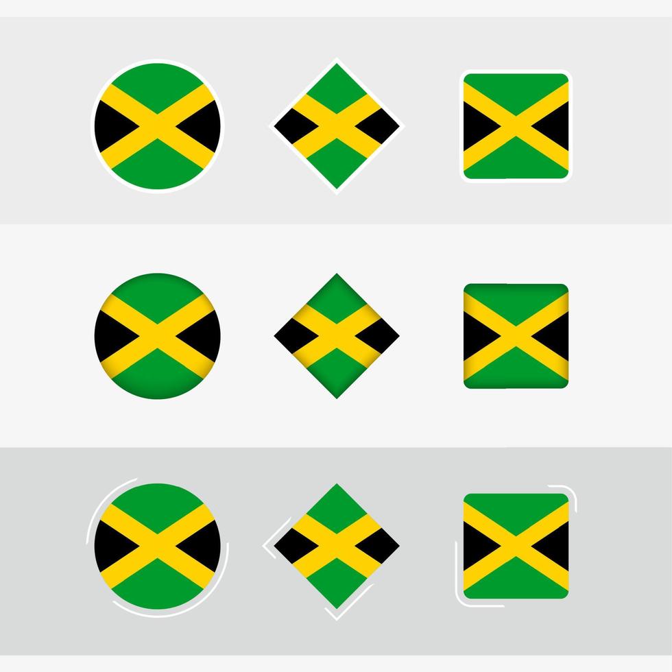 Jamaika Flagge Symbole Satz, Vektor Flagge von Jamaika.