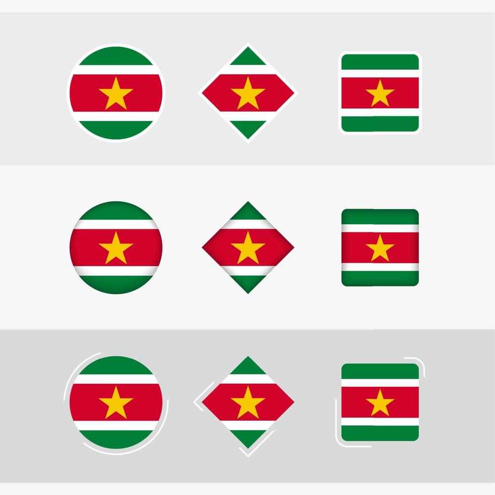 suriname Flagge Symbole Satz, Vektor Flagge von Surinam.