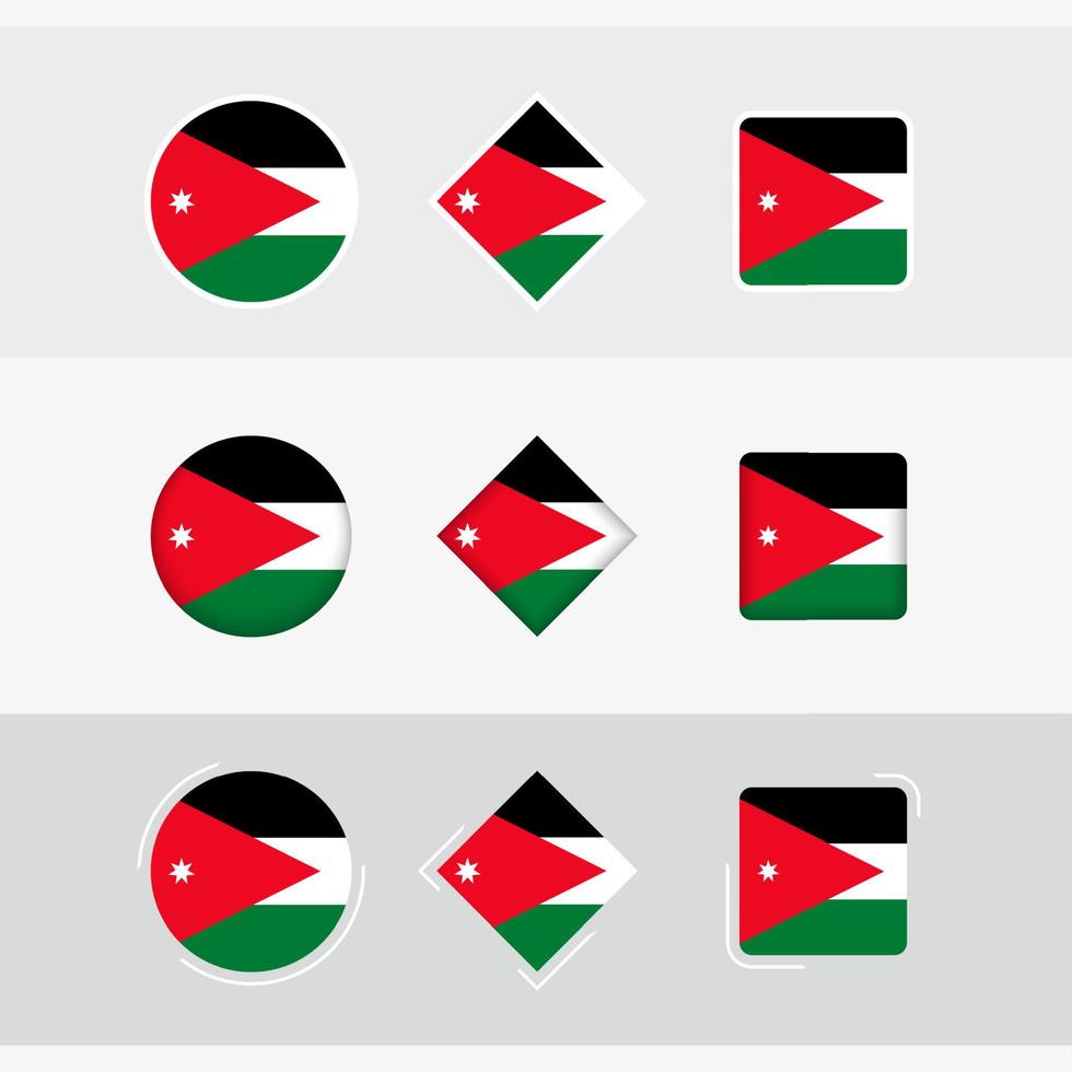 Jordan Flagge Symbole Satz, Vektor Flagge von Jordanien.