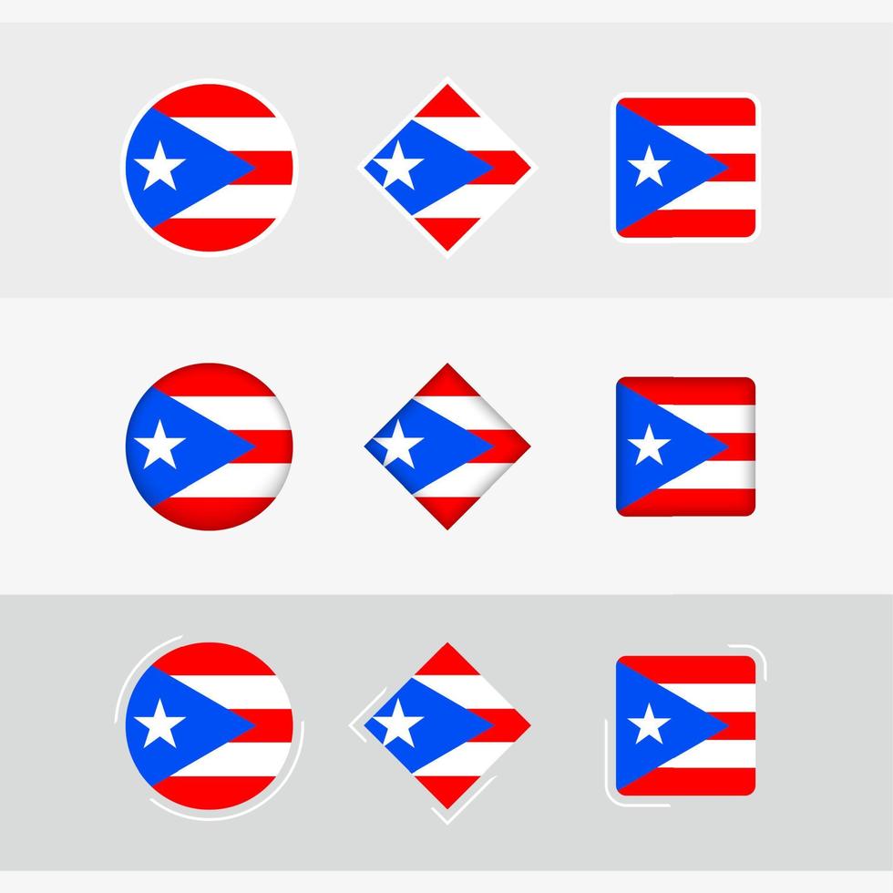 puerto rico Flagge Symbole Satz, Vektor Flagge von puerto Rico.