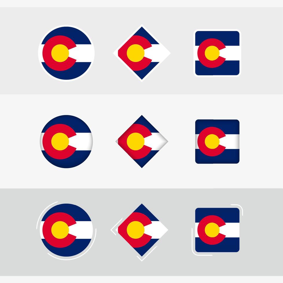 Colorado Flagge Symbole Satz, Vektor Flagge von Colorado.