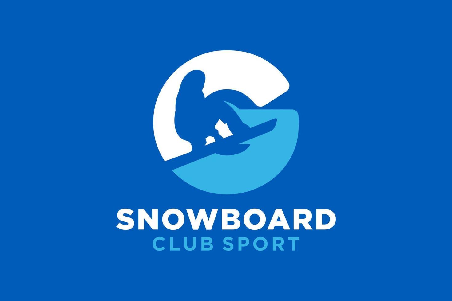 Vektor Initialen Brief G mit Snowboard kreativ geometrisch modern Logo Design.