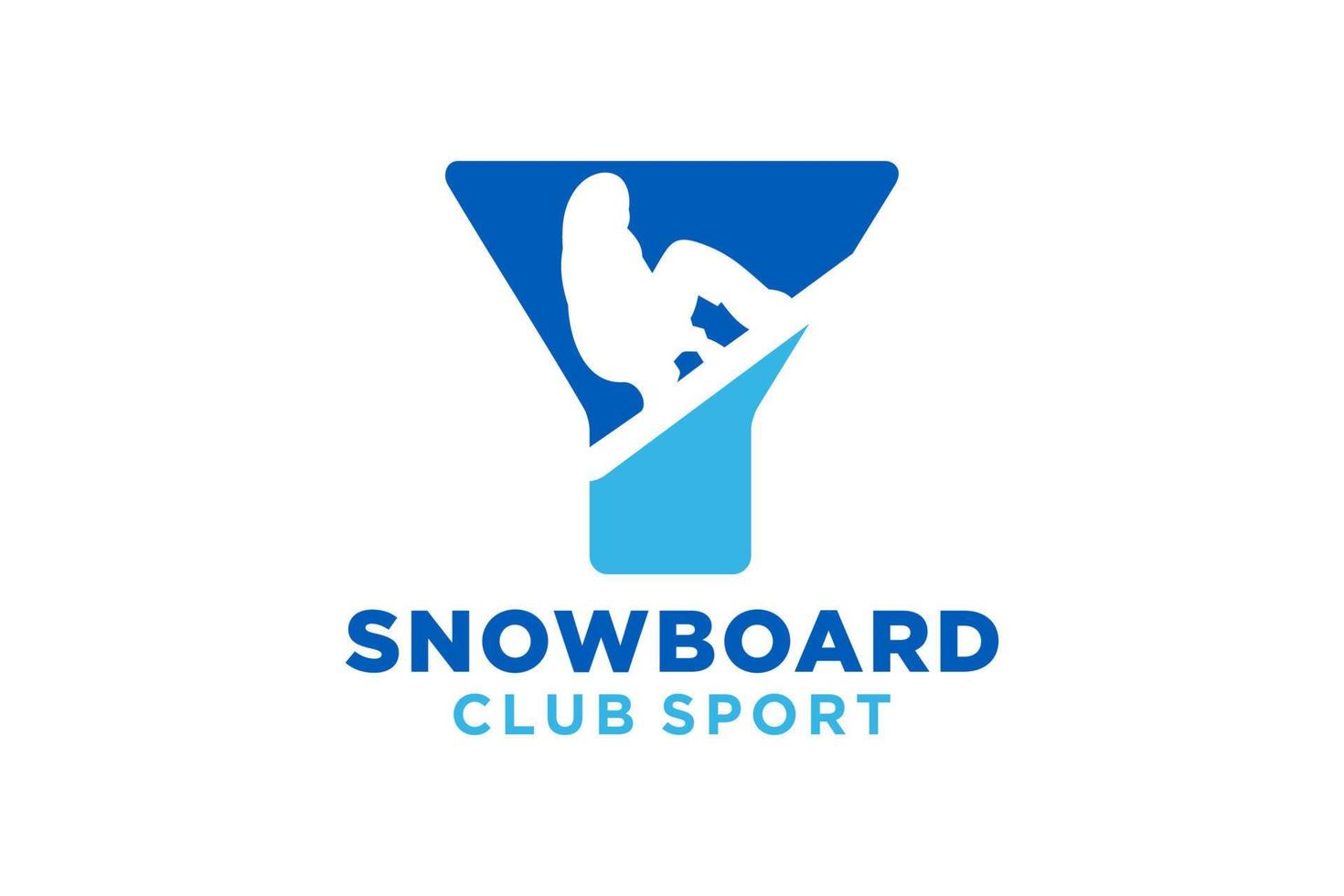 vektor initialer brev y med snowboard kreativ geometrisk modern logotyp design.