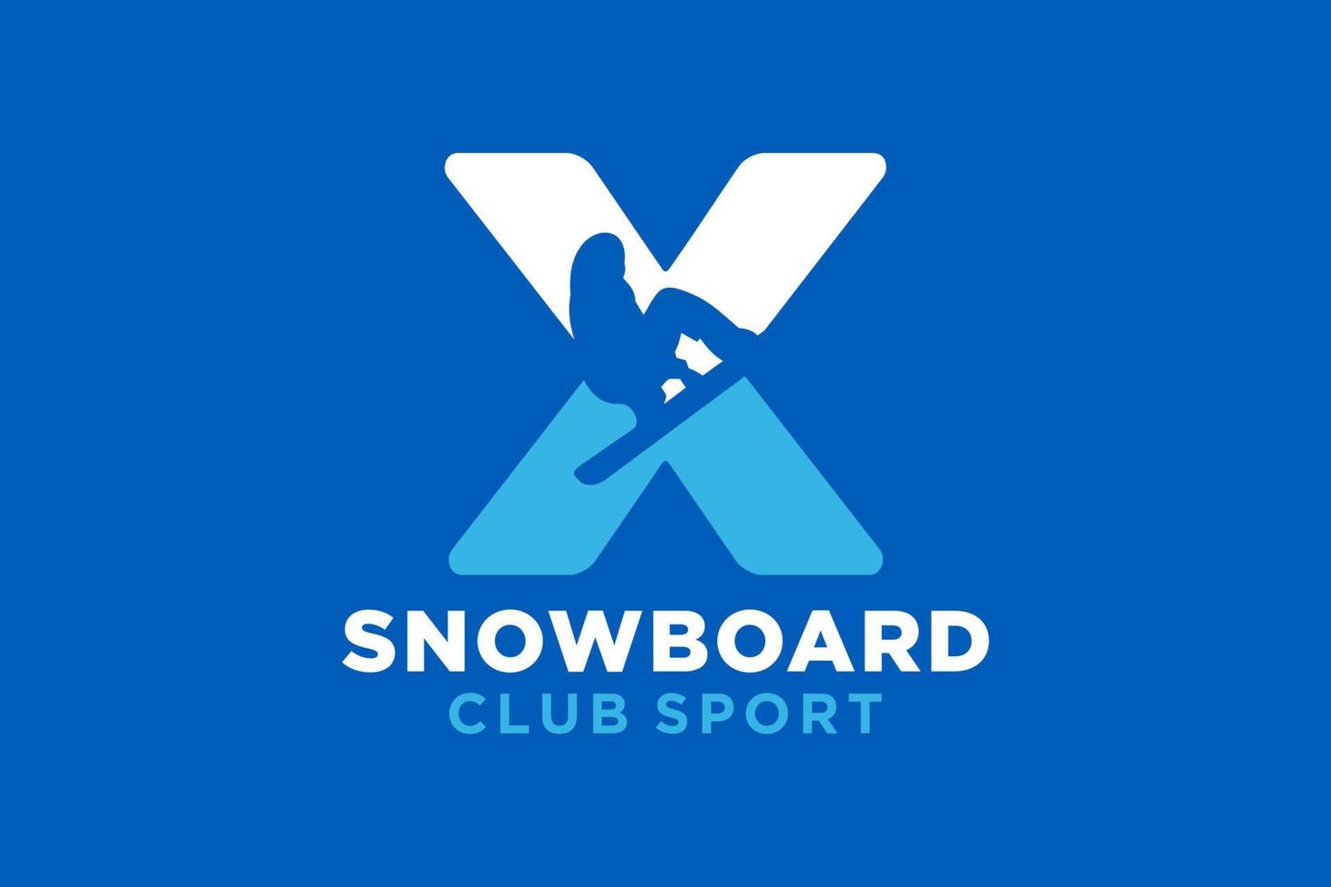 vektor initialer brev x med snowboard kreativ geometrisk modern logotyp design.