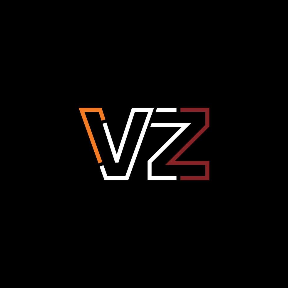 abstrakt Brief vz Logo Design mit Linie Verbindung zum Technologie und Digital Geschäft Unternehmen. vektor