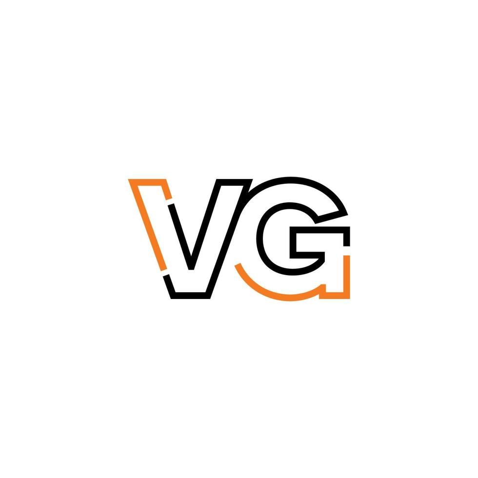 abstrakt brev vg logotyp design med linje förbindelse för teknologi och digital företag företag. vektor