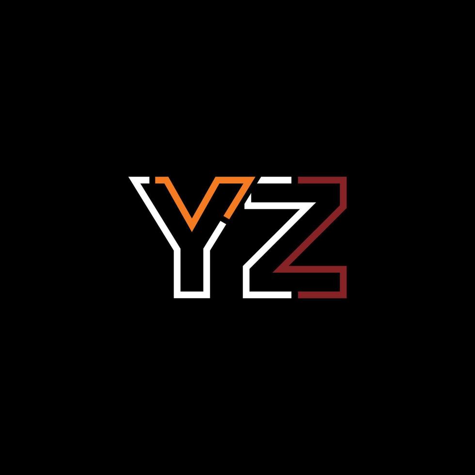 abstrakt Brief yz Logo Design mit Linie Verbindung zum Technologie und Digital Geschäft Unternehmen. vektor