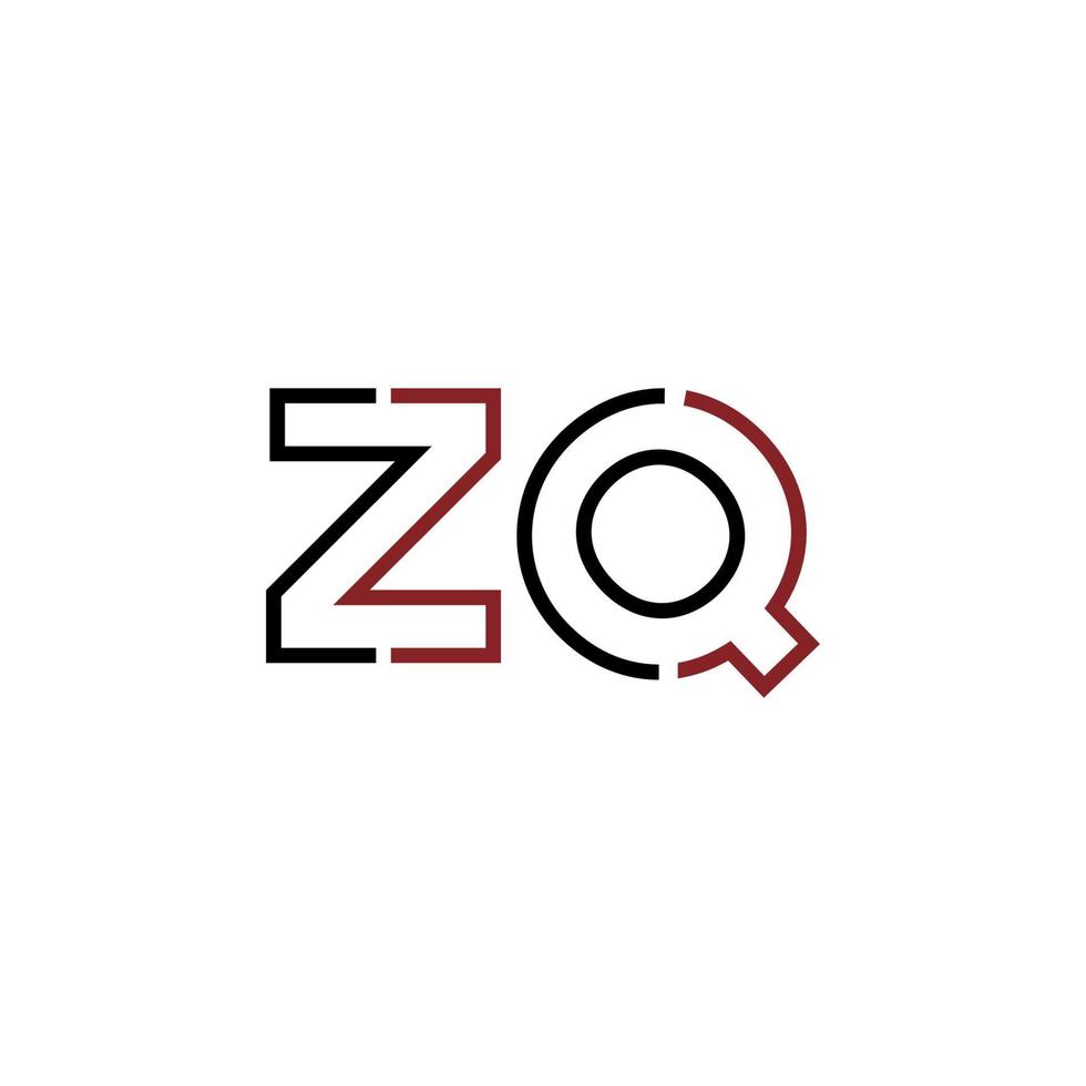 abstrakt brev zq logotyp design med linje förbindelse för teknologi och digital företag företag. vektor