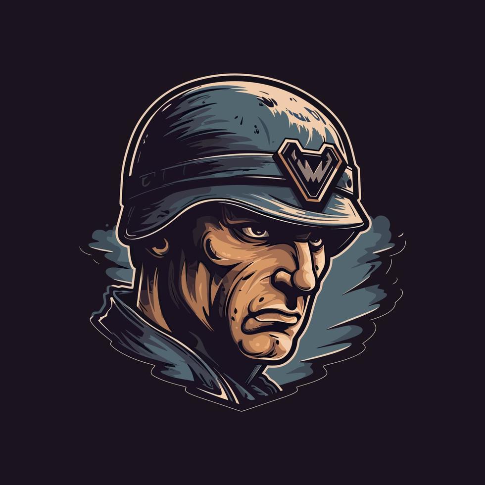 ein Logo von ein Soldat, entworfen im Esport Illustration Stil vektor