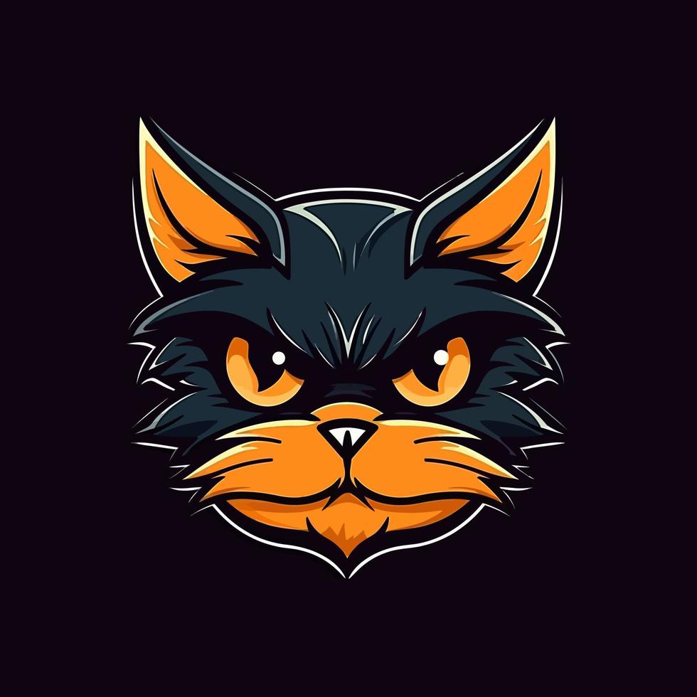 en logotyp av en kattens huvud, designad i esports illustration stil vektor