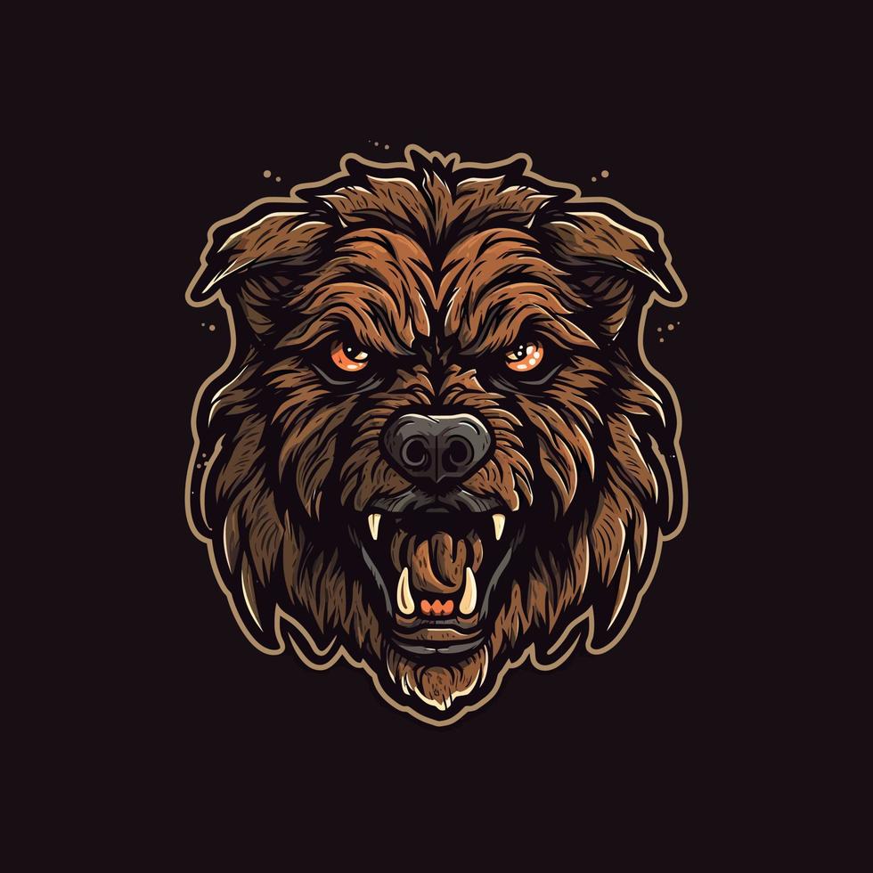 ein Logo von ein Zombie Hund Kopf, entworfen im Esport Illustration Stil vektor