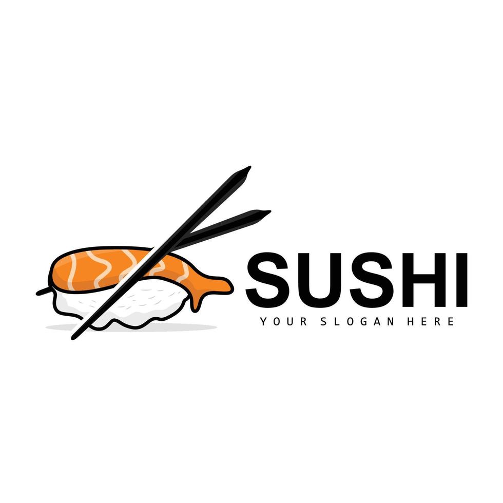 Sushi Logo, japanisch Essen Sushi Meeresfrüchte Vektor, japanisch Küche Produkt Marke Design, Vorlage Symbol vektor
