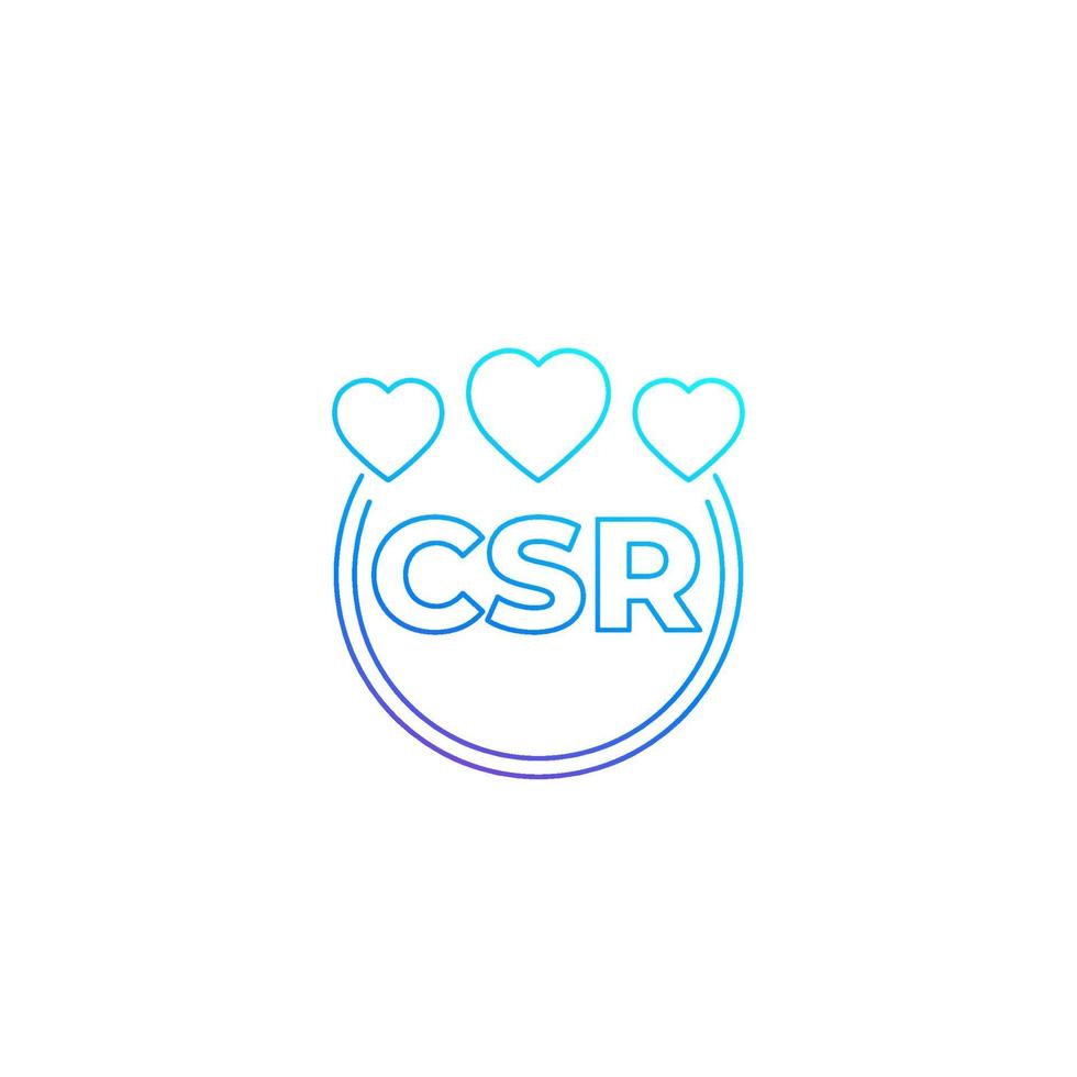 CSR-Vektorliniensymbol, soziale Verantwortung des Unternehmens vektor