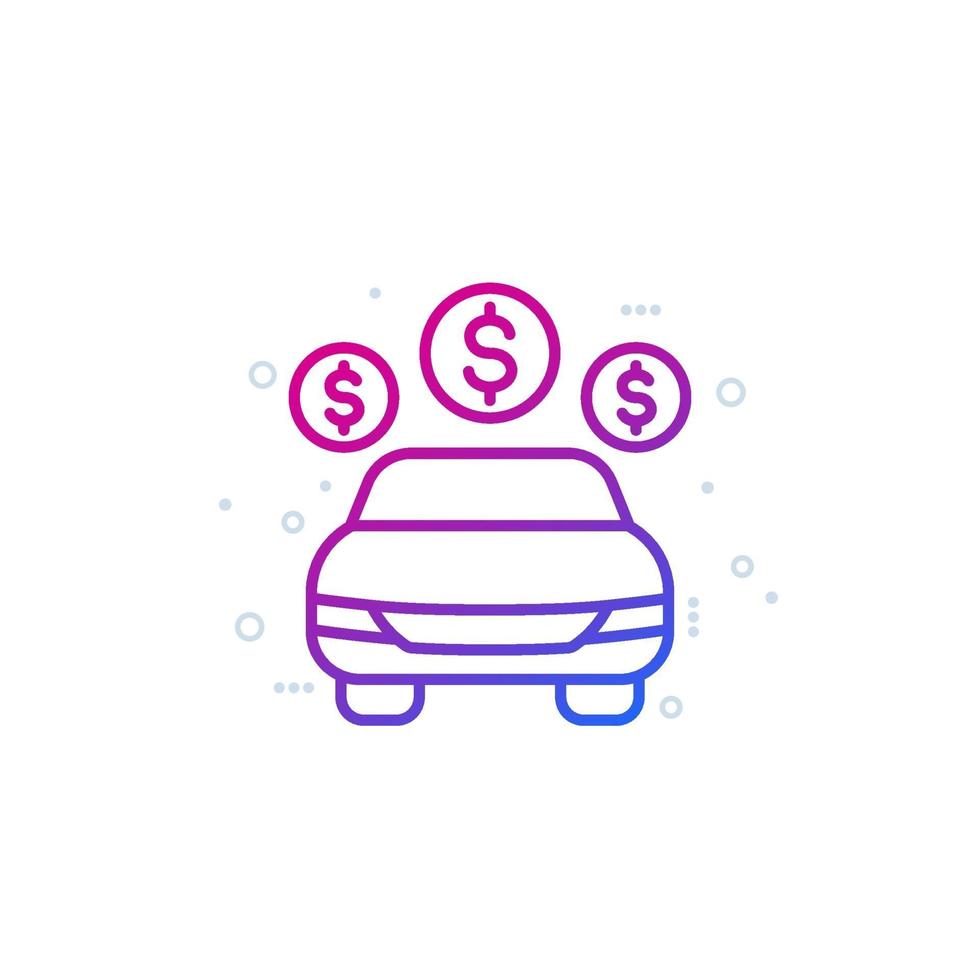 Autozahlungen, Kostenliniensymbol vektor