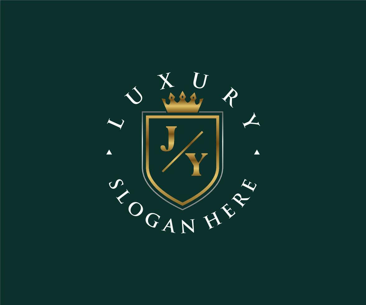 första jy brev kunglig lyx logotyp mall i vektor konst för restaurang, kungligheter, boutique, Kafé, hotell, heraldisk, Smycken, mode och Övrig vektor illustration.