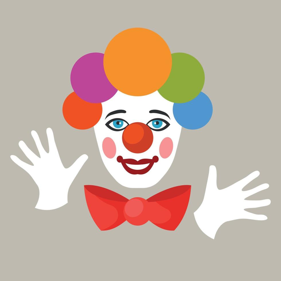 vektor grafik av en clown med färgrik mask