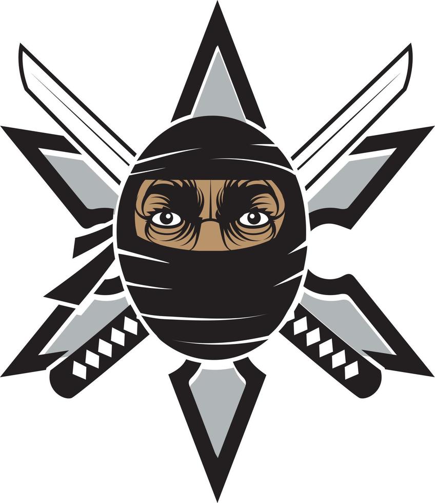 Logo Design mit Ninja Krieger vektor