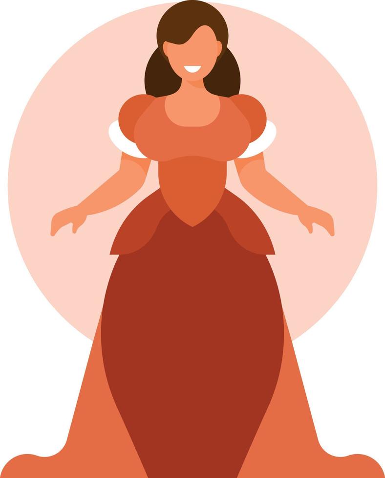 Vektor Bild von ein Frau im ein rot Kleid
