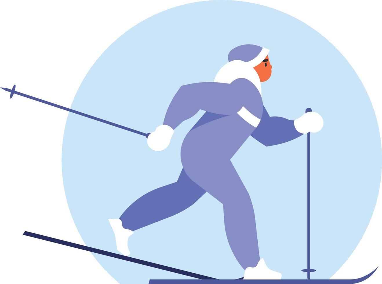Vektor Bild von ein Querfeldein Skifahrer